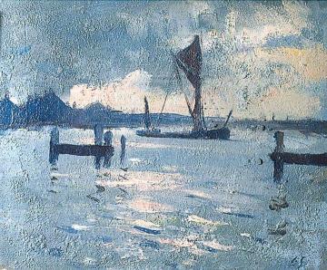 Sunset, Yarmouth, Norfolk Artwork by Edward Brian Seago