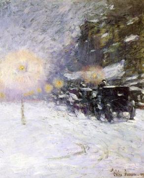 Winter Midnight Artwork by Frederick Childe Hassam