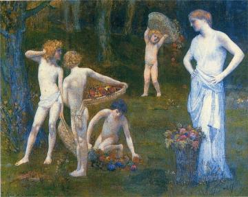 Children In An Orchard Artwork by Pierre Puvis de Chavannes