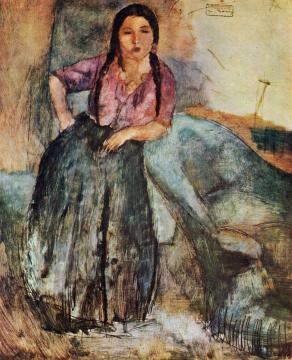 Gypsy Girl Artwork by Jules Pascin