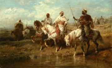 A Rest before the Battle Artwork by Adolf Christian Schreyer