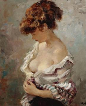 Young Woman In Pink Artwork by Marcel Dyf