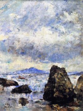 Rocky Shore At Capri Artwork by Lesser Ury