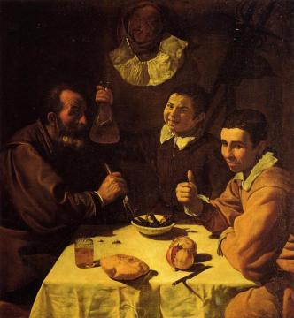 Three Men At A Table Artwork by Diego Velazquez
