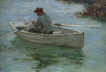 Boy in a Dinghy Artwork by Henry Scott Tuke