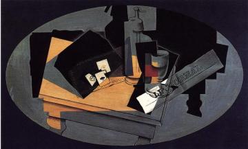 Playing Cards And Siphon Artwork by Juan Gris