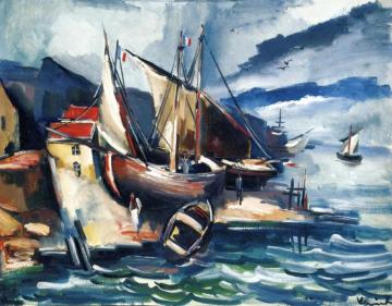 Boat In A Storm Artwork by Maurice De Vlaminck