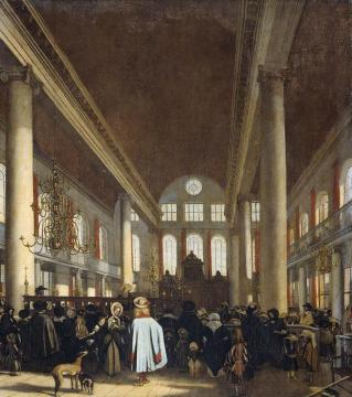 Interior Of The Portuguese Synagogue In Amsterdam Artwork by Emanuel de Witte