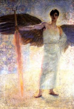 The Guardian Of Paradise Artwork by Franz von Stuck