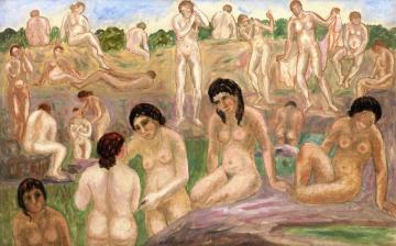 Bathers Artwork by Abraham Walkowitz