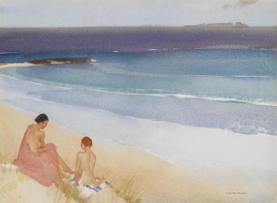 Sea, Sand And Idleness Artwork by Sir William Russell Flint