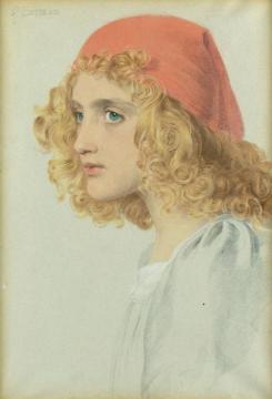 The Red Cap Artwork by Anthony Frederick Sandys