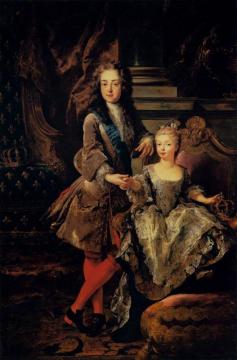 Portrait Of Louis Xv Of France And Maria Anna Victoria Of Spain Artwork by Jean François De Troy