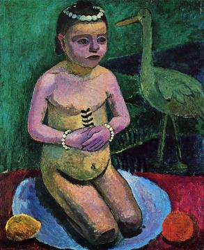 Girl with Stork Artwork by Paula Modersohn-Becker