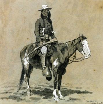 Indian Scout at Fort Reno Artwork by Frederic Remington