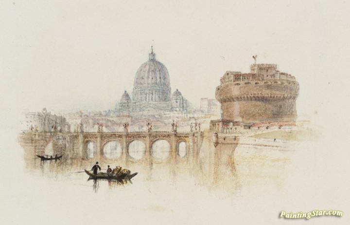 Rogers's 'Italy' - Castle of St Angelo, Rome Artwork by Joseph Mallord William Turner