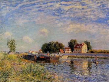 Saint-Mammes, Ducks on Canal Artwork by Alfred Sisley