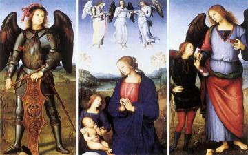 Polytych of Certosa di Pavia (details) Artwork by Pietro Perugino