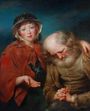 The Blind Beggar and His Granddaughter Artwork by John Russell