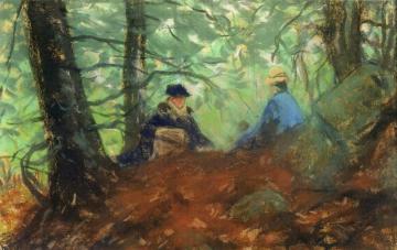 Two Girls In The Woods Artwork by Robert Henri