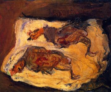 Chickens On A White Cloth Artwork by Chaim Soutine