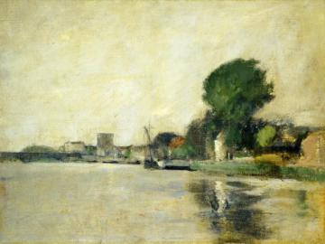 View Along A River Artwork by John Twachtman