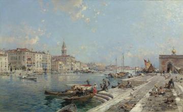The Grand Canal Seen From Santa Maria Della Salute, Venice Artwork by Franz Richard Unterberger