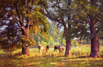 An August Morning Artwork by Theodore Clement Steele