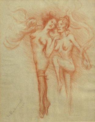 Two Dancing Nudes, 1934 Artwork by Granville Redmond