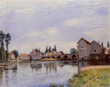 The Loing Flowing under the Moret Bridge Artwork by Alfred Sisley