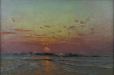 Sunset Beyond The Waves Artwork by Granville Redmond