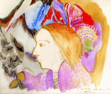 Girl and Flowers Artwork by Odilon Redon