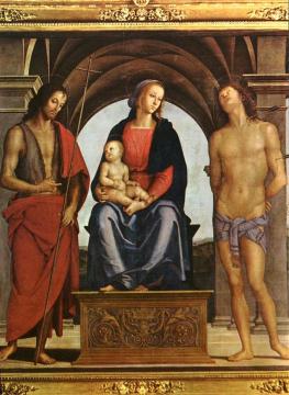 The Madonna Between St. John The Baptist And St. Sebastian Artwork by Pietro Perugino