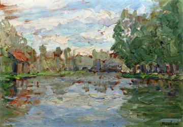 Banks of the Loing, Moret (sketch) Artwork by Francis Picabia