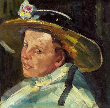 Woman with a Hat Artwork by Leo Putz