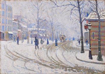 Snow, Boulevard De Clichy, Paris Artwork by Paul Signac