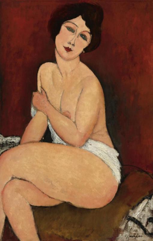 Nu Assis Sur Un Divan Artwork by Amedeo Modigliani