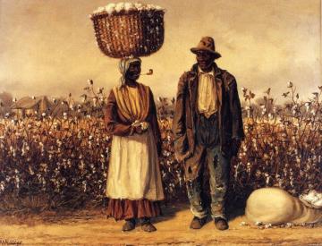 Negro Man And Woman With Cotton Field Artwork by William Aiken Walker