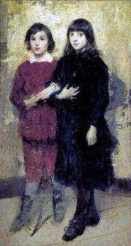 The Two Cousins Artwork by Cesare Tallone