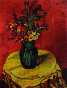 Vase Of Flowers On A Table Artwork by Suzanne Valadon