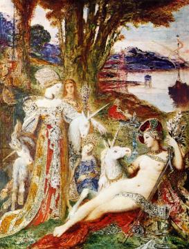 Unicorns Artwork by Gustave Moreau
