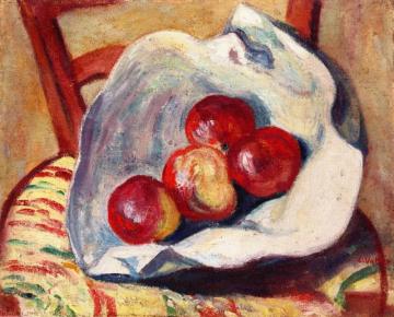 Still Life, Apples On A Chair Artwork by Louis Valtat