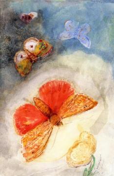 Butterflies And Flowers Artwork by Odilon Redon