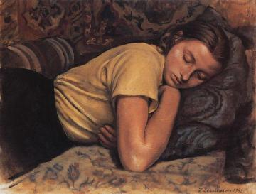 Sleeping Katya Artwork by Zinaida Serebriakova