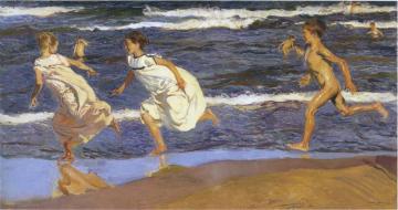 Running Along The Beach Artwork by Joaquin Sorolla y Bastida