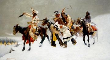 Return Of A Blackfoot War Party Artwork by Frederic Remington