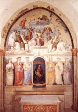 Trinity And Six Saints Artwork by Pietro Perugino