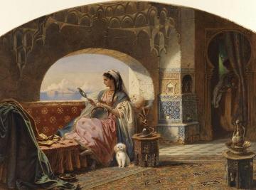 Beauty With A Tambourine Artwork by Carl Friedrich Heinrich Werner