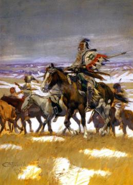 Crow Scouts in Winter Artwork by Charles Marion Russell