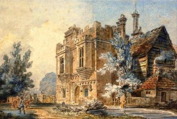View Of The Gatehouse At Rye House, Hertfordshire Artwork by Joseph Mallord William Turner